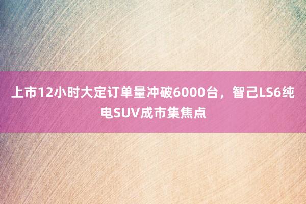 上市12小时大定订单量冲破6000台，智己LS6纯电SUV成市集焦点