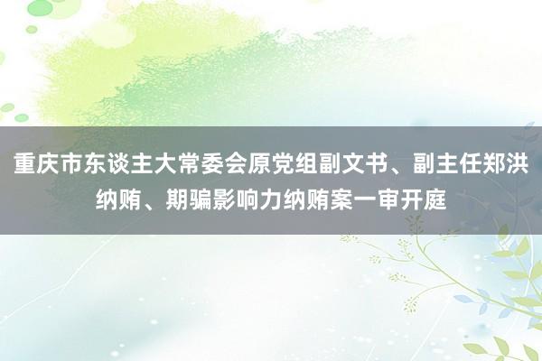 重庆市东谈主大常委会原党组副文书、副主任郑洪纳贿、期骗影响力纳贿案一审开庭
